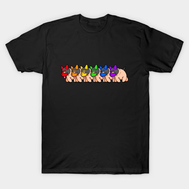 Gay Pup Rainbow Pride T-Shirt by LoveBurty